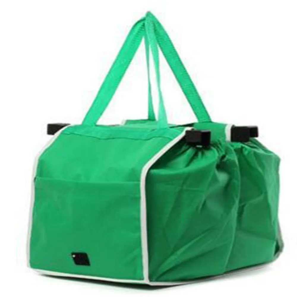 Wholesale- New Grab Bag Shopping Bags That Clips To Your Cart Folding bags OPP Package UPS