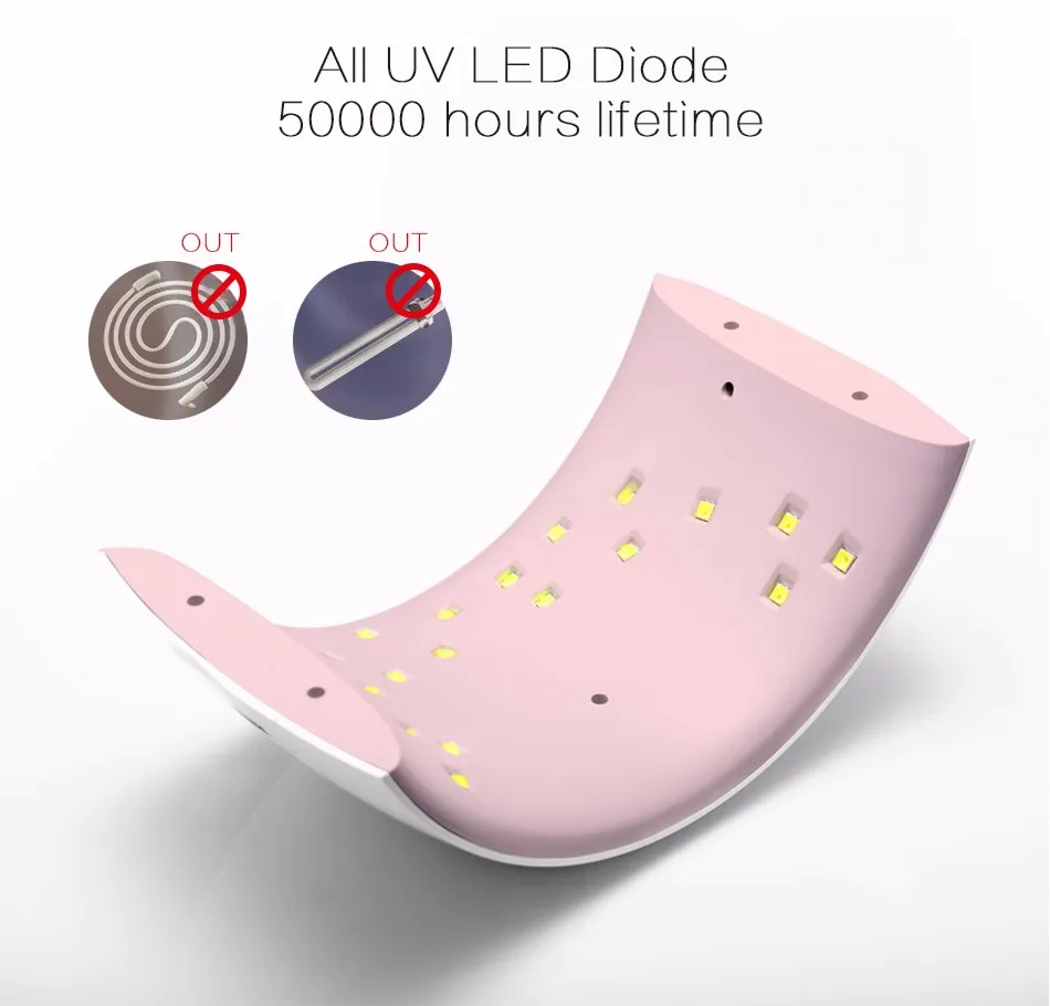 SUN9c Artı 36 W UV LED Tırnak lambası 18 LEDs Tırnak kurutucu Tüm Jeller için 30 s / 60 s düğmesi ile Mükemmel Thumb Çözüm