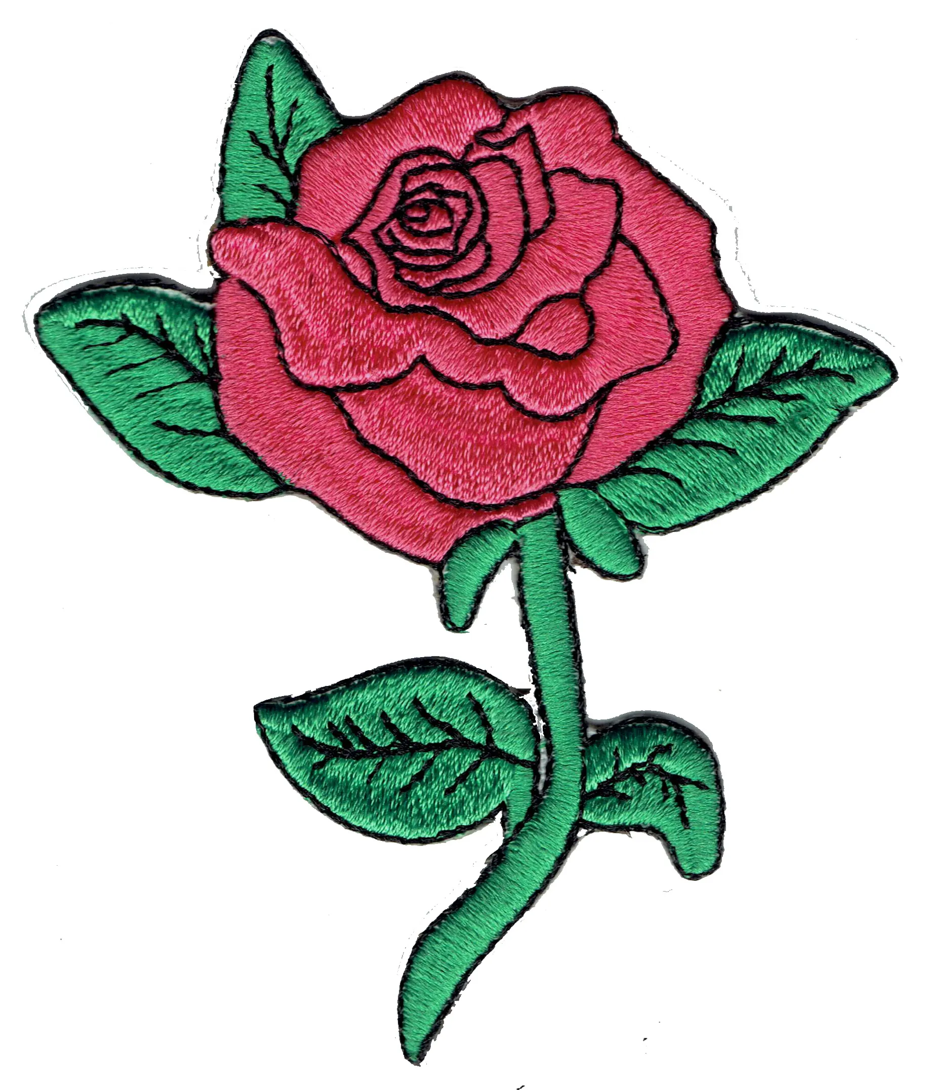 Coppia Di Patch Ricamati A Rosa - Termoadesivi E Da Cucire - Distintivi Floreali