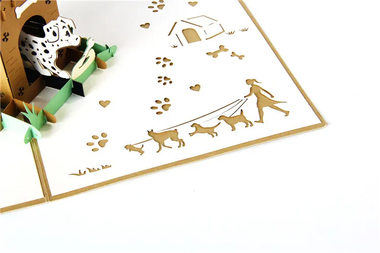 Cute Dog Pop Up Cards Greeting Cards gift card for Congratulation, for Special Day, Birthday or Wedding Congratulation