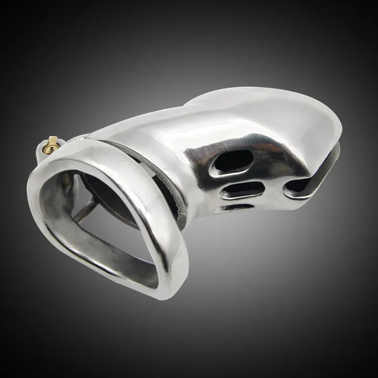2017 новейший дизайн, устройство из нержавеющей стали, клетка для члена для взрослых, изогнутое кольцо для члена, БДСМ, секс-игрушки, пояс для предотвращения мастурбации2724288