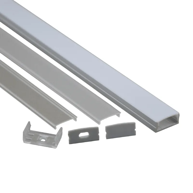 10 x 1m Sats / Lot AL6063 U Typ Aluminiumprofil för LED-remsor och LED-lampa för golv- eller vägglampor