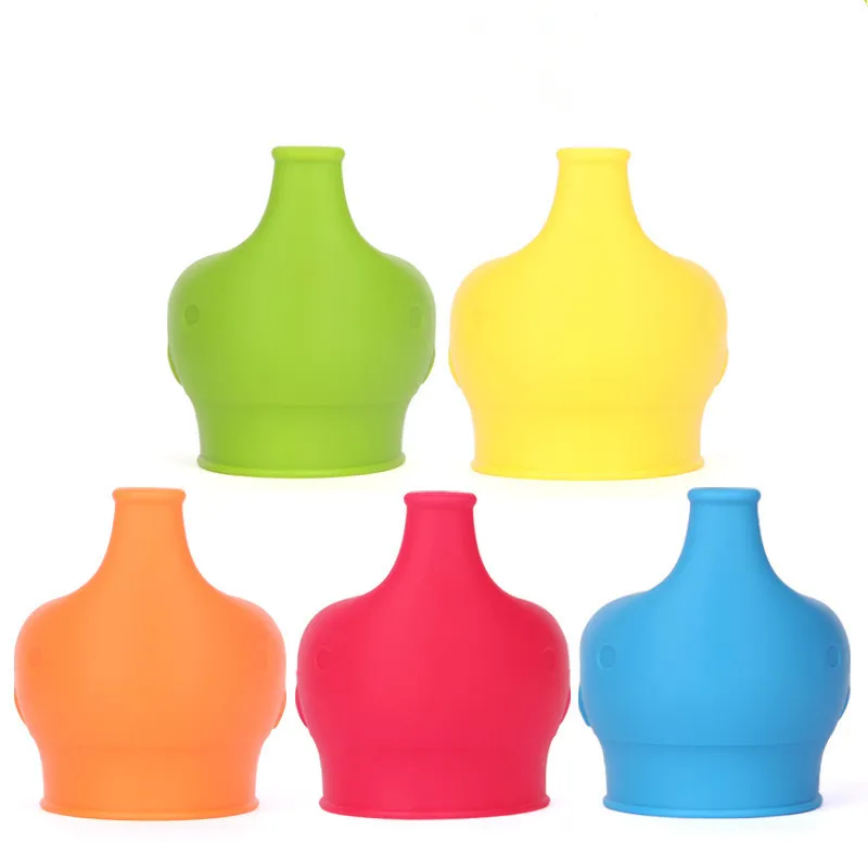 Elephant Shape Anti-Overflow Siliconen Sippy Cup Deksel Baby Sippy Cups No Lek voor Baby Fopspeen Kom Cover DHL GRATIS