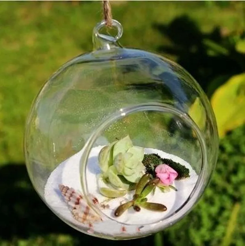 100 pièces/boîte support de lumière de thé terrariums de plantes d'air en verre, porte-bougie en verre suspendu pour chandelier de mariage/décor de jardin/décor à la maison