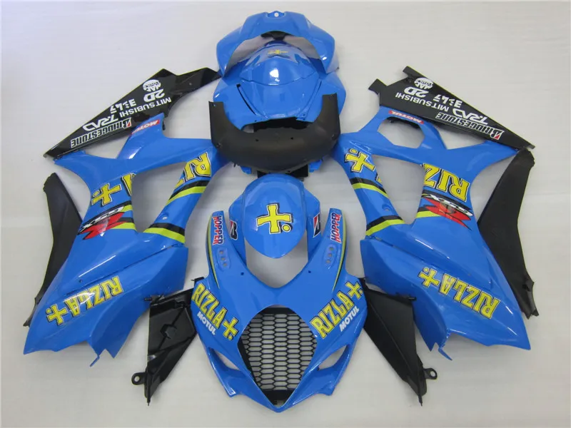 Hot Koop Mold Fairing Kit voor Suzuki GSXR1000 2007 2008 BLAUWE BLACK VERICHTEN SET GSXR1000 07 08 OT49