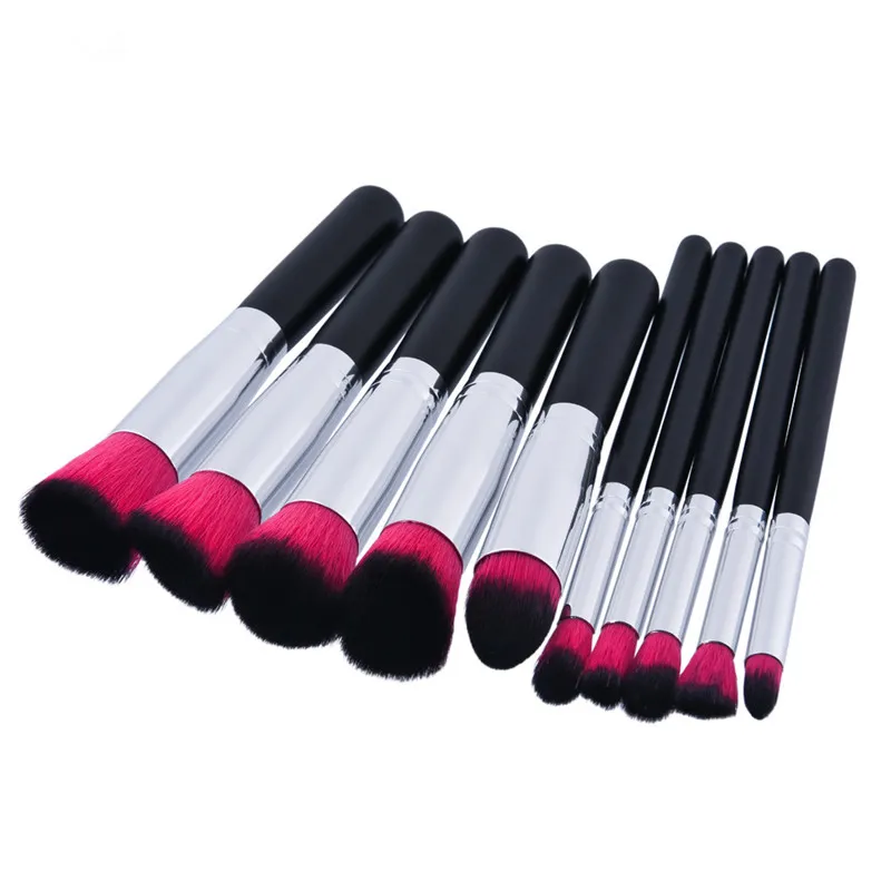 10 pezzi mini set di pennelli trucco fondotinta professionale crema BB cipria capelli in nylon Kabuki kit di pennelli trucco strumenti