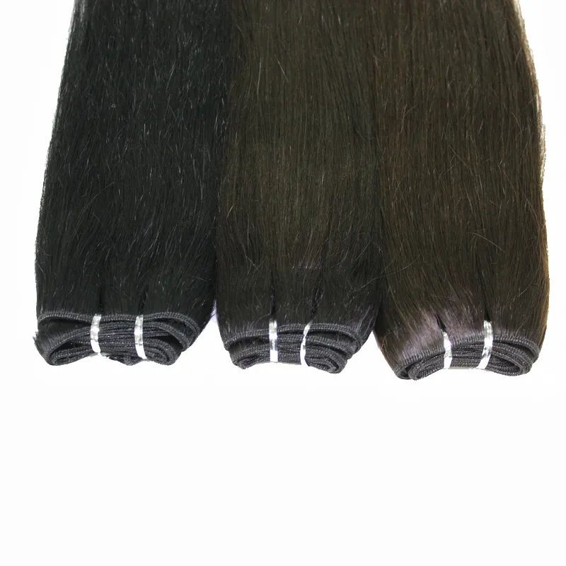 Em linha reta cabelo humano brasileiro Weave # 1B do cabelo preto trama # 10 # 8 Brown # 27 # 613 loira # 99j Burgundy 100g / cabelo macio barato