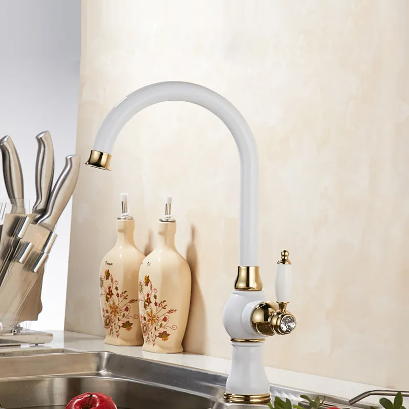 NY DESIGN HOT OCH Cold Kitchen Sink -kranar med porslin dekorerade / fem stilar Kök TAPS HS338 / Multifunktionell skiftnyckel