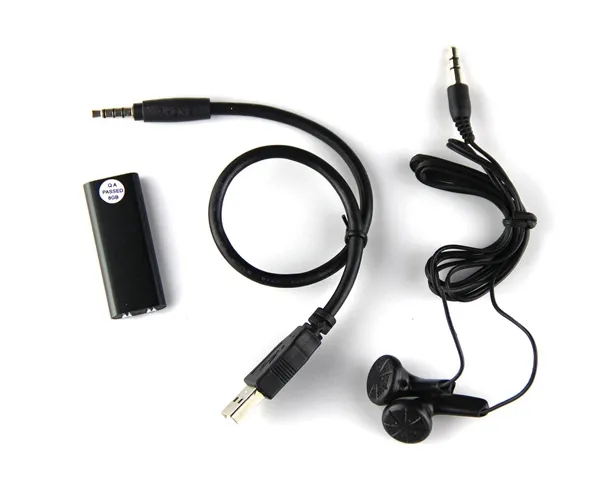 Kleinste 8GB digitale audio spraakrecorder ondersteuning 13 uur spraakopname 8GB Mini USB Disk Voice Recorder met MP3-muziekspeler