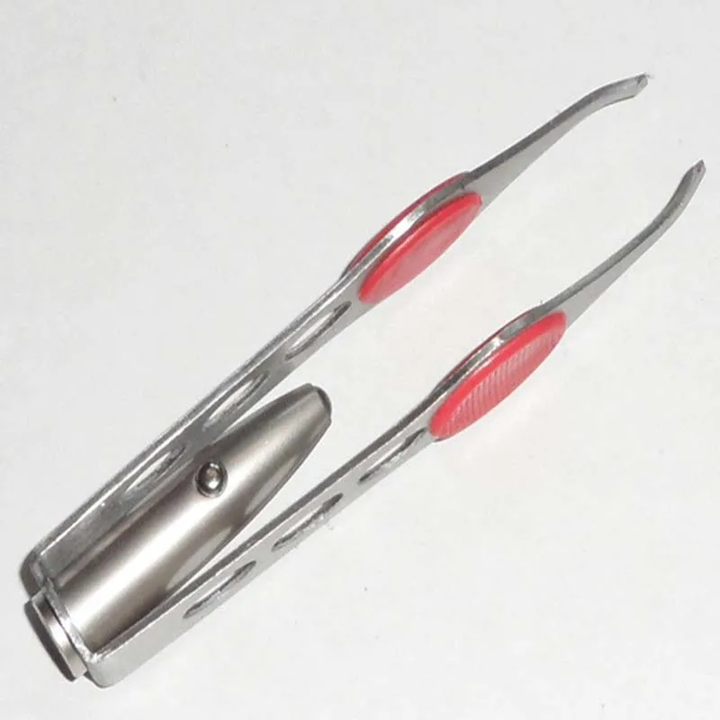 LED Tweezer حواجب ملاقط خفيفة الوزن الفولاذ المقاوم للصدأ فولاذ LED مفيدة الرموش الحاجب إزالة الشعر ملاقط الماكياج أداة 2782514