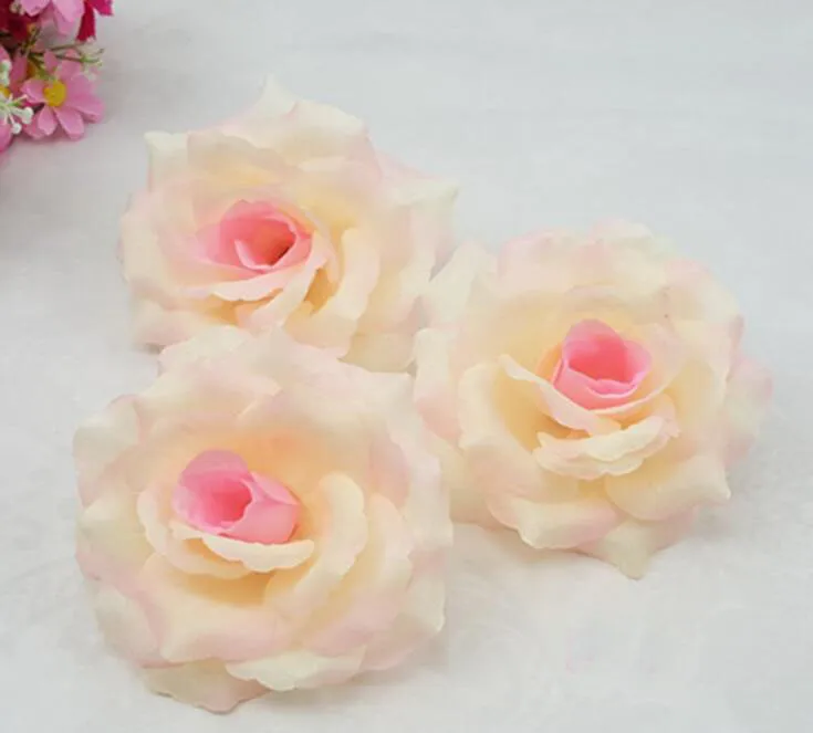 10 cm i Tessuto artificiale rosa di seta testa di fiore decorazione fai da te vite arco di nozze fiore accessorio da parete G618