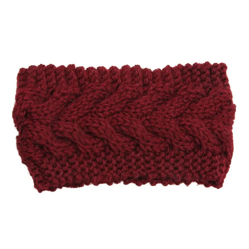 2017 Moda Feminina Crochet Malha Cabeça Chunky Torção Turbante Cabeça De Malha Enrolar Orelhas Quente Multicolor Acessórios Banda de Cabelo Sólido