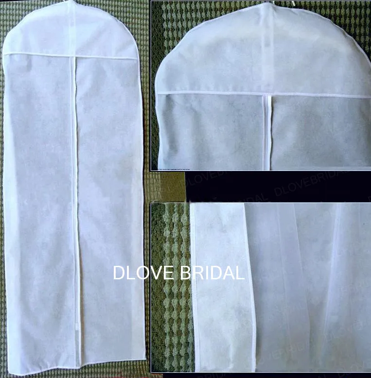 جديد لا لافتات رخيصة جميع أبيض الزفاف سهرة الفستان غبار الغبار حقيبة التخزين جودة جودة الإكسسوارات في الأسهم PO3334202 الحقيقية