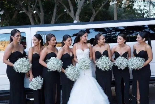 Long black bridesmaid dresses under 100 shop