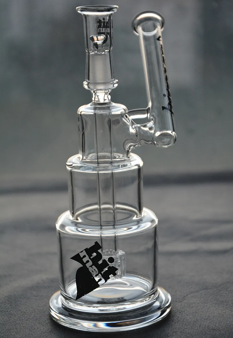 Hitman Glass vattenpipa Bubbler Bongs Solid Base Brilliance Cake Water Pipe Dab Riggar med kupol och spik 14 mm skarv