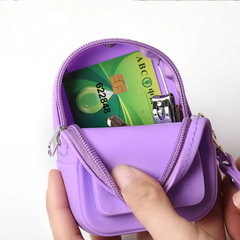 Small Bag Silicone Purse Silicone Zipper Purse Creative Mobile Small Bag Candy Color Hand Bag Creative Children's Gifts