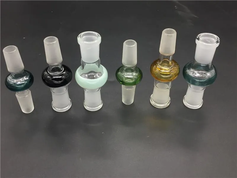 محول بونغ الزجاج الملون 14.4mm18.8 ذكر إلى أنثى مشترك 14mm 18mm أنثى إلى ذكر محول زجاج محول مشترك للزجاج بونغ
