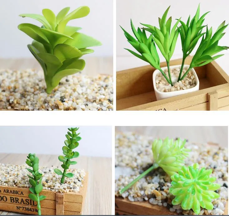 Fashion Hot Simulation Succulents artificial flowers ornaments mini green Artificial Succulents Plants garden decoration