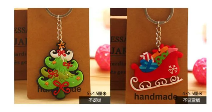 Jul Barn Keychain Santa Claus Barn Present PVC Soft Lim Key Ring Julgran Hängsmycke Decoration