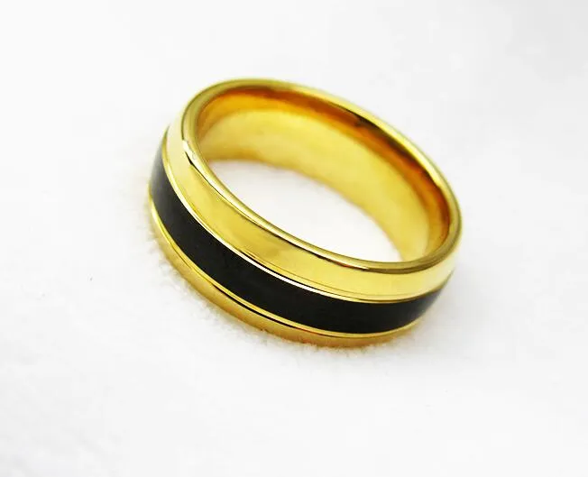 8mm Yellow Gold and Black Tungsten Carbide Ring s Jewelry Ring for Men 2017 new7347819