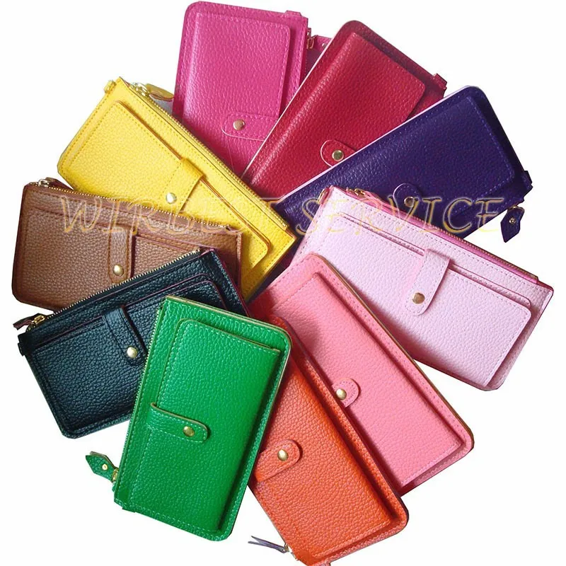 HOT selling fashion 11 assorted colors lady purses and wallets with wrist strap design (WX03)