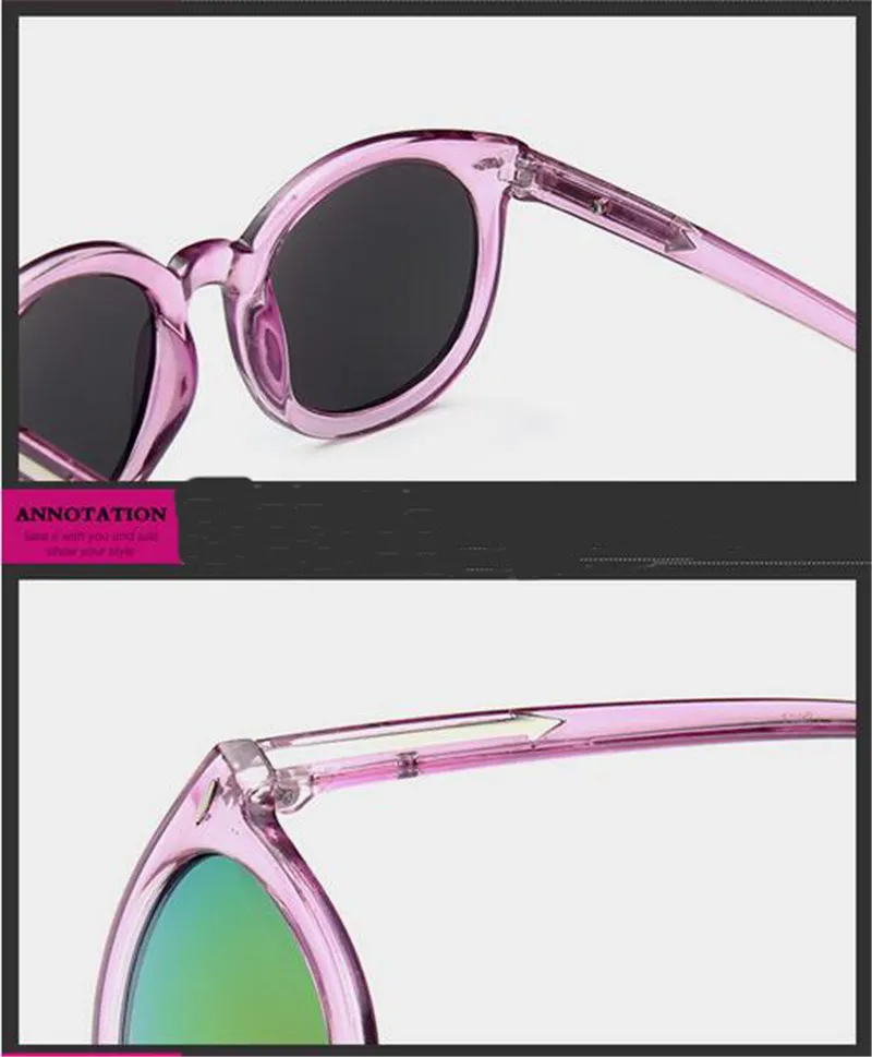 2017 laatste dame zonnebril ronde frame bril retro zonnebril lens gradiënt UV400 zonnebril dame WS68