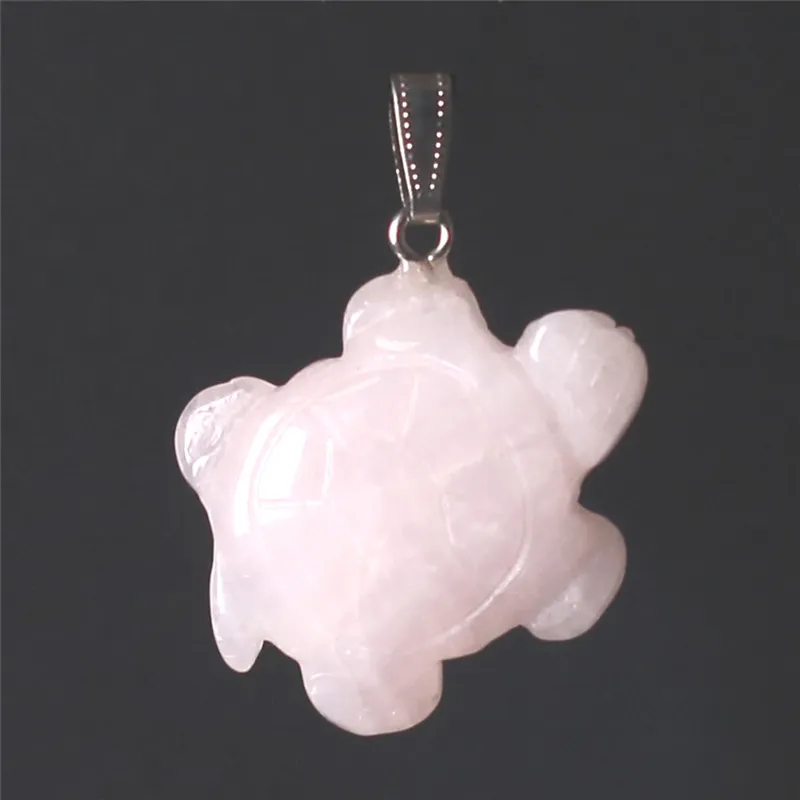 Nieuwe Natural Quartz Crystal Pocket Stone Leuke Zeeschildpad Tortoise Figurines Chakra Healing Gesneden edelsteen Ambachten Hanger Lucky Gift 41 * 32mm