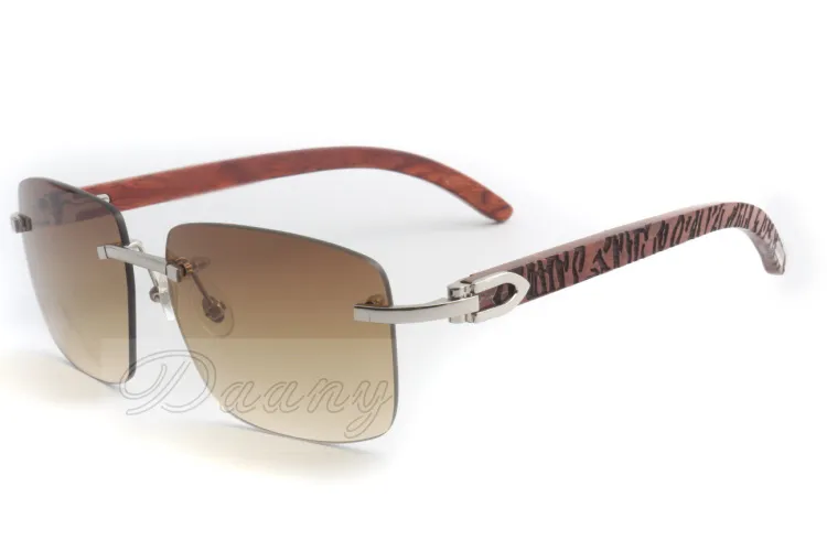 Hochwertige handgeschnitzte quadratische Sonnenbrille, 3524012-A-Brille im Modestil, Spiegelbeine aus natürlichem Holz, Sonnenbrille