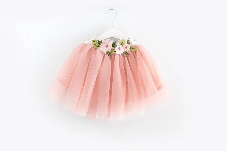 Корейский лето 2017 Baby Girls одежда платье одежда белая буква футболка цветок TUTU юбка 2 шт. Устанавливает цветочные детские одежды одежды A488