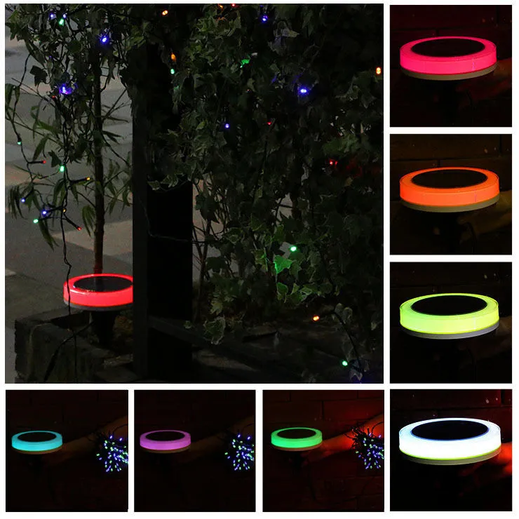 Lawn Lamps Remote Control Solar Power Colorful outdoor LED Christmas String Light Garden Lawn Holiday party festival fairy lights