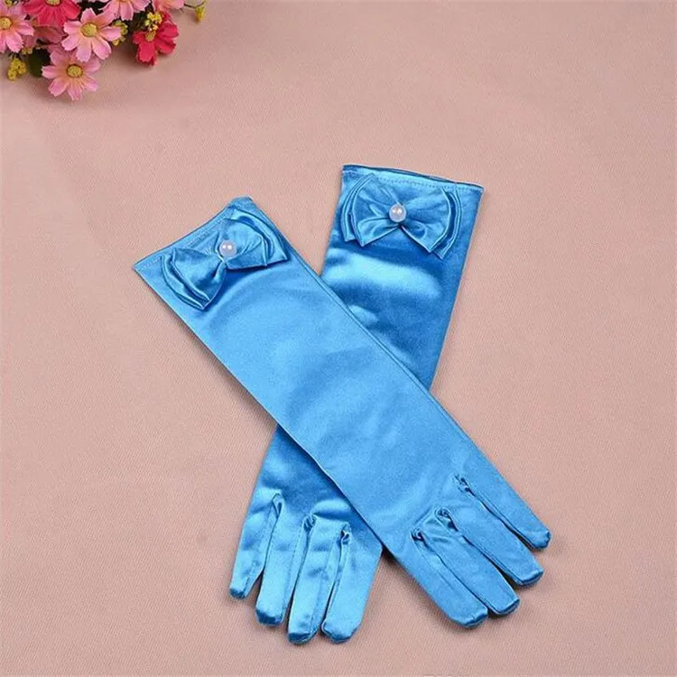 Cinderella Gowns: Elegant Long Gloves For Girls, Wedding & Party Silk ...