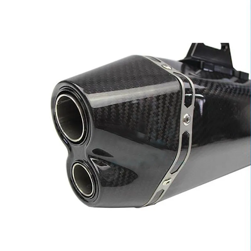 TKOSM Universal 51mm Motorfiets Muffler Carbon Fiber Moto Dirt Fiets Uitlaatpijp voor Honda voor Yamaha Suzuki voor BMW ForecaWasaki