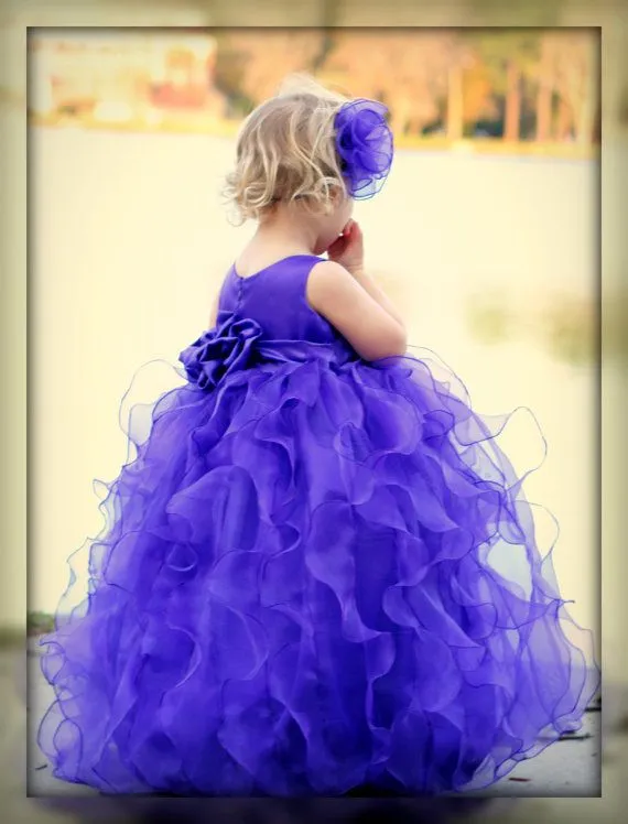 Empire Waist Puffy Ball Gown Toddler Dress Organza Flower Girl Dress