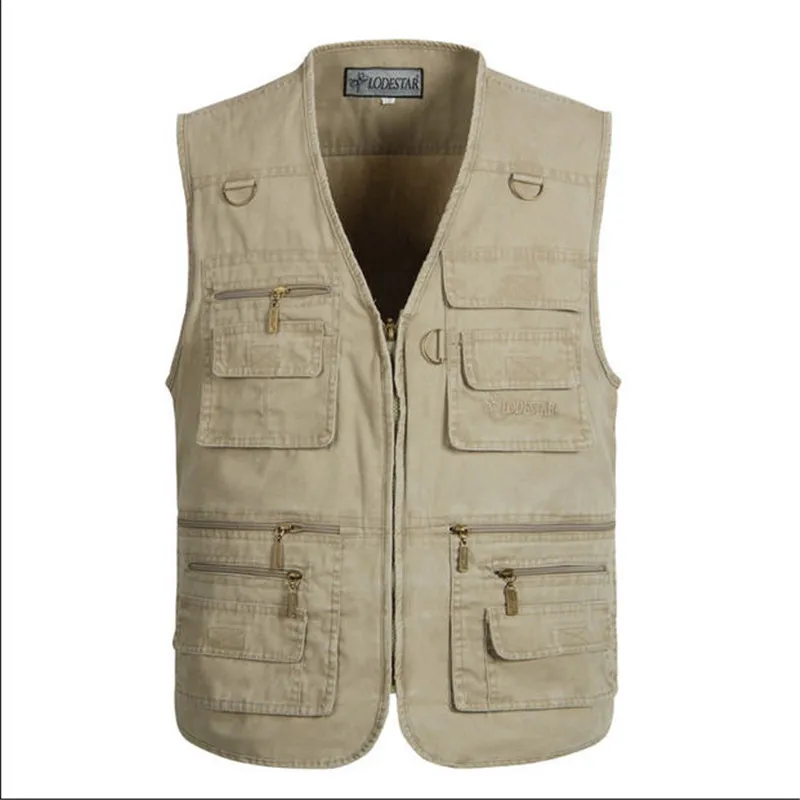 All'ingrosso- XL-5XL Gilet casual da uomo Gilet cargo da uomo Gilet senza maniche da uomo multi tasca per fotografi Plus Size Gilet estivo A803