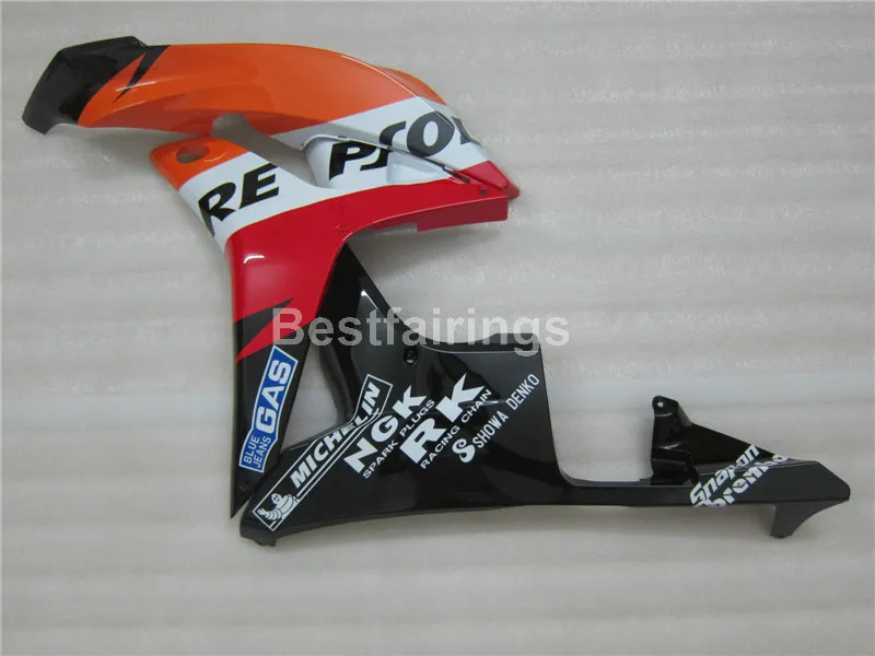 حقن أجزاء الجسم Fairing Kit for Honda CBR600RR 07 08 Orange Black Fallings Set CBR 600RR 2008 2008 YT35