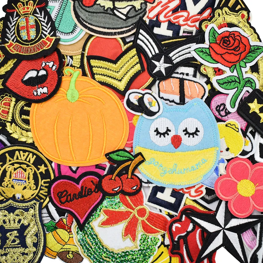 Random Patches for Clothing Iron on Transfer Applique Patch for Bags Jeans DIY Sew on All Kinds Embroidery Stickers 