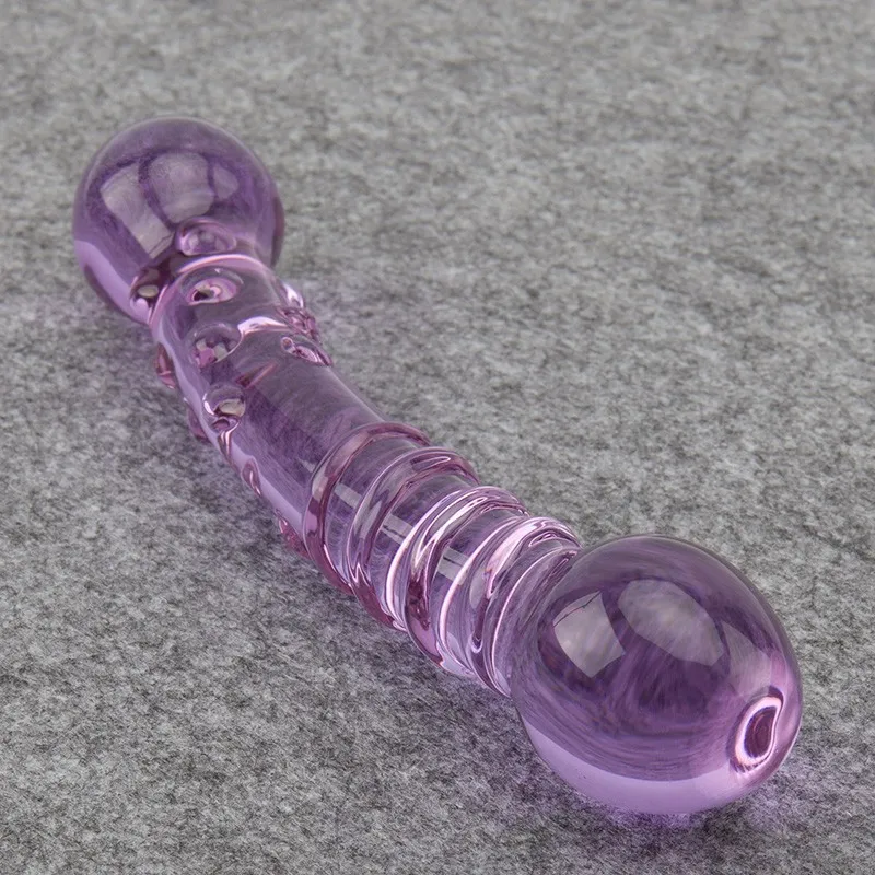 Roxo pirex cristal vibrador de vidro brinquedos sexuais vibradores pênis anal feminino adulto brinquedos para mulheres corpo massageador 1673651