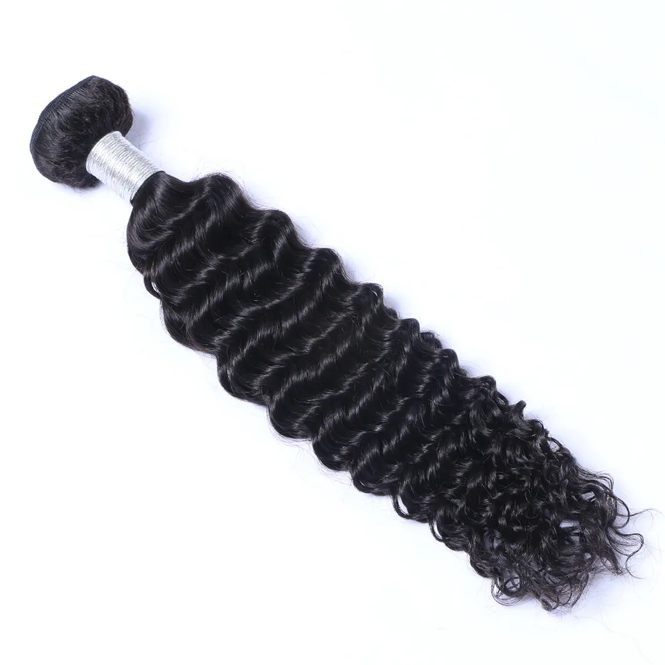 Cabelo humano virgem indiano onda profunda encaracolado não processado cabelo remy tece tramas duplas 100 g/pacote 1 pacote/lote pode ser tingido descorado