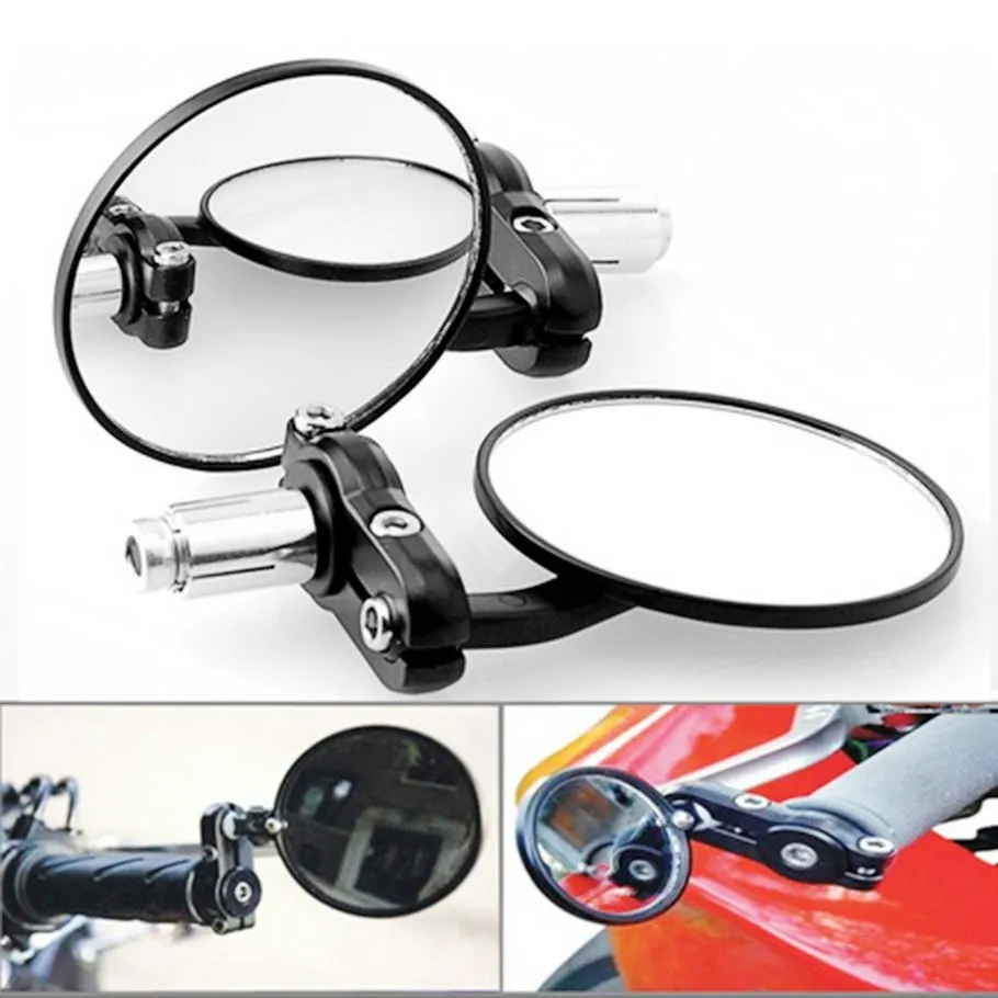 Motorcycle Round 7/8" Handle Bar End Foldable motorbike Rear View Side Mirrors For Suzuki Honda Yamaha