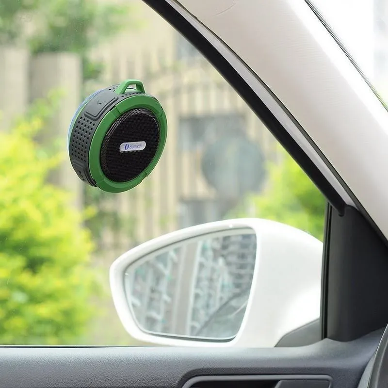 Портативный водонепроницаемый динамик Bluetooth с крючком и всасывающей чашкой - беспроводной стерео музыкальный проигрыватель для приключений на открытом воздухе