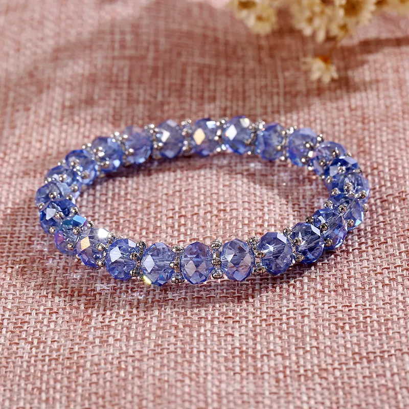 Fashion Korea Style Strands Unique Jewelry Rainbow Charm Bracelet Crystal Candy Female Bracelets Bangles For Girl Gift