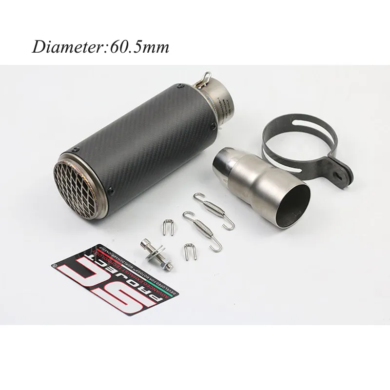 High Quality Stainless Steel 60mm 51mm Universal Motorcycle Exhaust Pipe Muffler Racing Exhaust With Scooter Motorcycle Street Bik239m