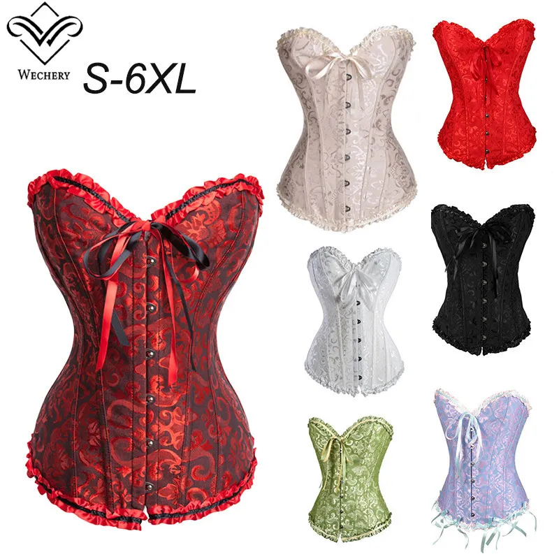 Korse Seksi Korsaj Overbust Korseler ve Bustiers Basquetop Bel Eğitim Steampunk Korse Gotik Giyim Korse Artı Boyutu S-6XL