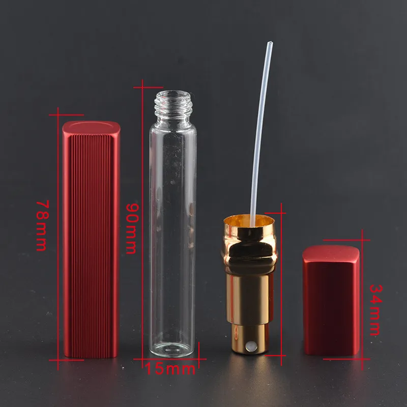 12ML vaporisateurs en aluminium atomiseur de parfum Contenants cosmétiques atomiseur Voyage Rechargeable Mini Atomiseur Vaporisateur Coloré F2017123