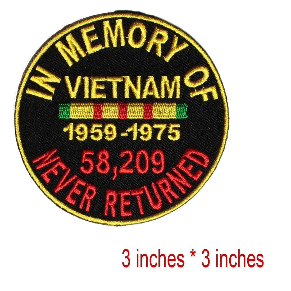 Low With In Memory Of Vietnam Round Patch Can Customise Any Logo you need Iron Backing296U