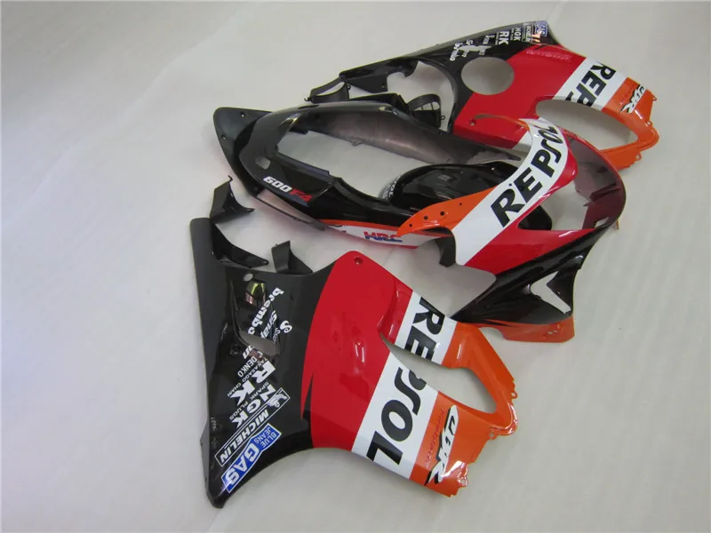 Injektionsgjutning Gratis Anpassa Fairing KIR för Honda CBR600 F4 1999 2000 Red Black Fairings Set CBR 600 F4 99 00