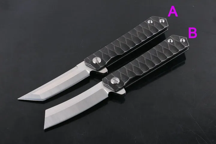 Top Quality Flipper Folder Kniv Survival Folding Blade Knifes D2 Satin Blade Stålhandtag EDC Pocket Knivar Kullager