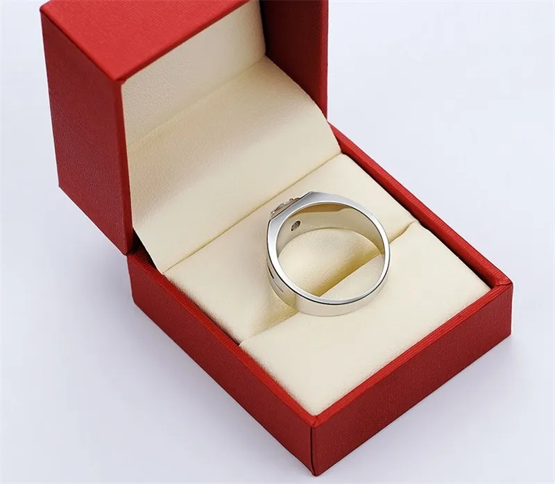 YHAMNI Classic Men Ring Set 6MM 1 Carat CZ Diamond Engagement Ring 925 Solid Silver Wedding Ring for Men Jewelry Whole RJ29N318r