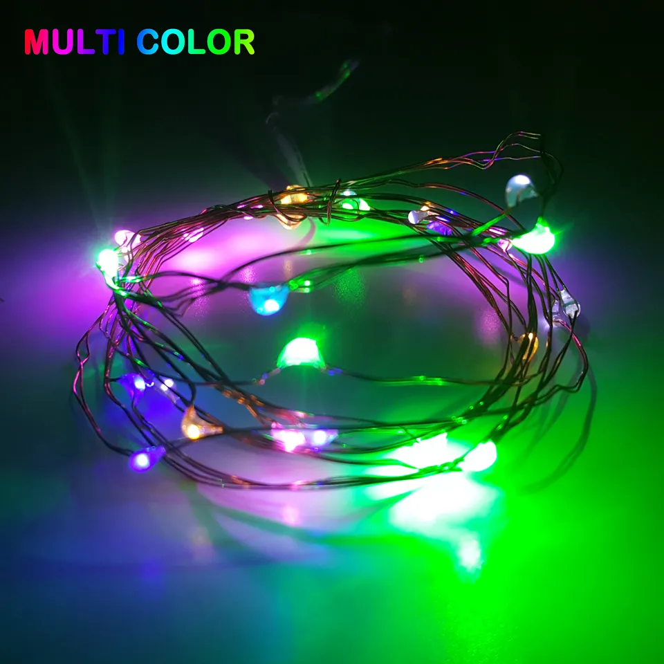 2M 3M 5M Copper Wire LED String lights Battery Operated Holiday LED Strip lighting For Fairy Christmas Tree Wedding Party Decoration lamp
