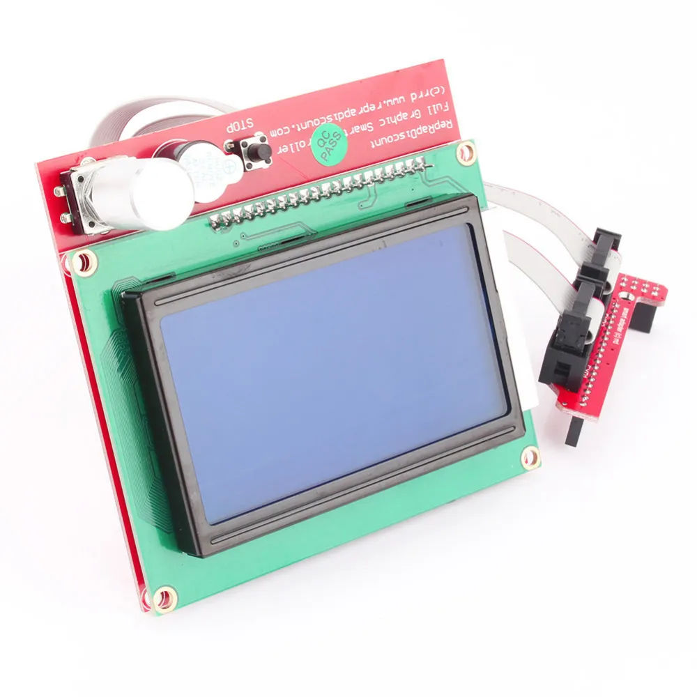 Freeshipping Impressora 3D Controlador Inteligente Reprap RAMPS 1.4 12864 Display LCD Controlador Adaptador Mendel w / 30 cm Cabo + conector